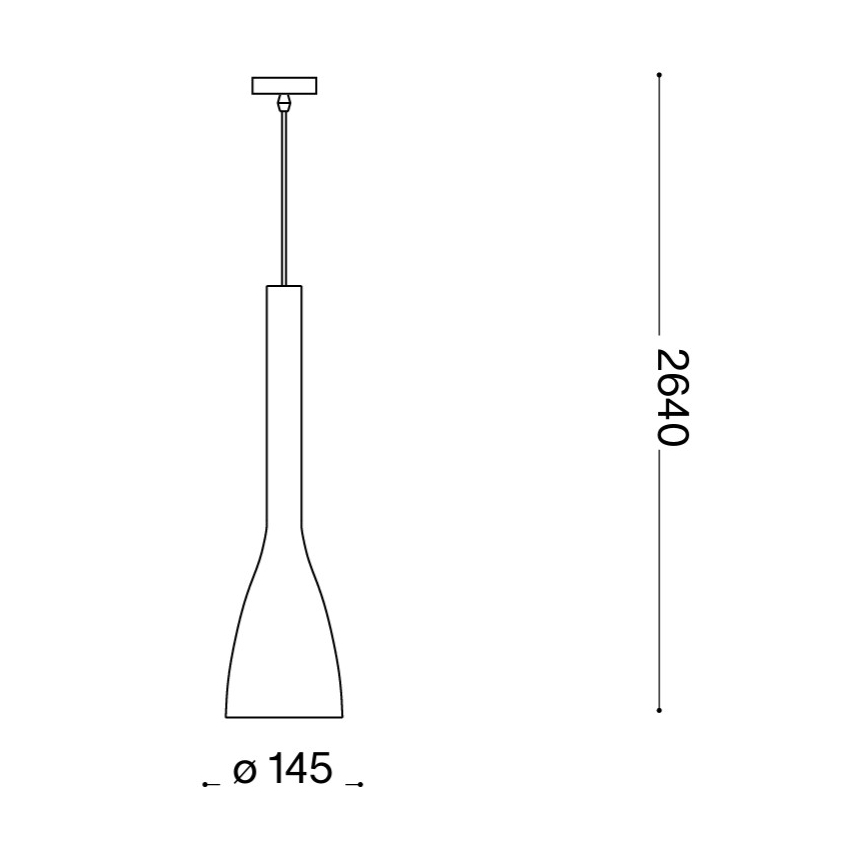 Ideal Lux - FLUT pendel på kabel 1xE27/60W/230V Ø 14,5 cm svart