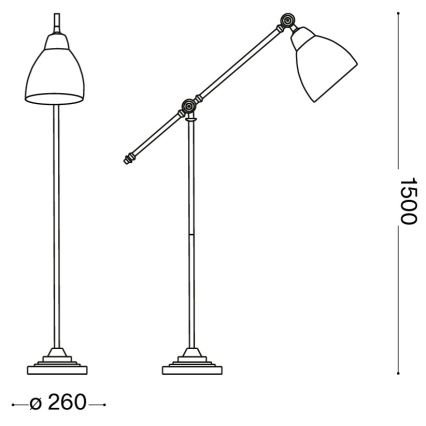 Ideal Lux - Golvlampa 1xE27/60W/230V