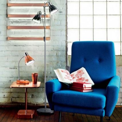 Ideal Lux - Golvlampa 2xE27/60W/230V silver