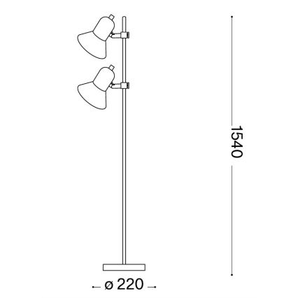 Ideal Lux - Golvlampa POLLY 2xE27/60W/230V silverfärgad