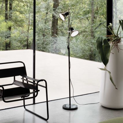 Ideal Lux - Golvlampa POLLY 2xE27/60W/230V svart