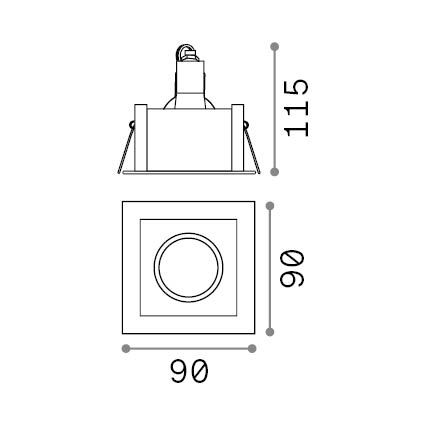 Ideal Lux - Infälld spotlight FUNKY 1xGU10/50W/230V 9x9 cm matt krom