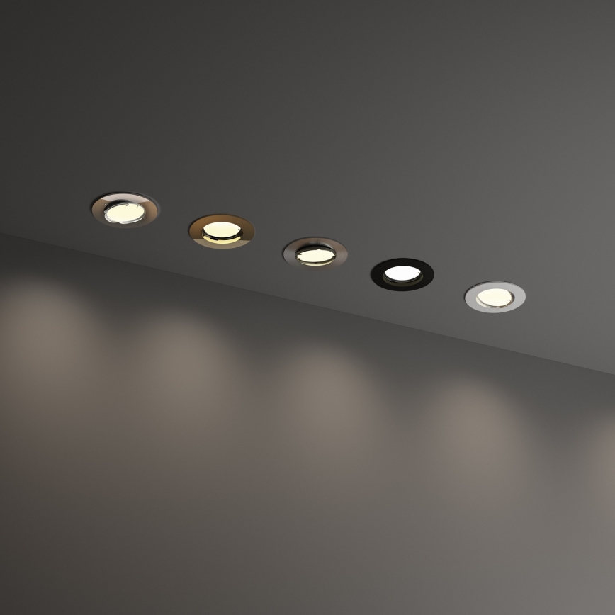 Ideal Lux - Infälld spotlight SWING 1xGU10/28W/230V Ø 8,2 cm blank krom