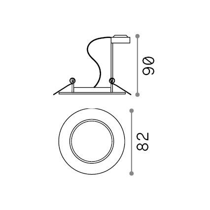 Ideal Lux - Infälld taklampa SWING 1xGU10/28W/230V Ø 8,2 cm mässing