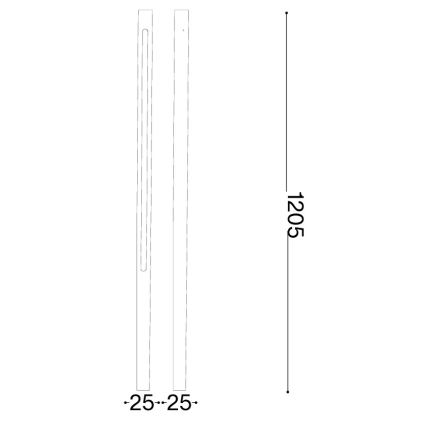 Ideal Lux - JEDI LED/19W/230V utomhuslampa 120 cm CRI 90 IP65 antracit