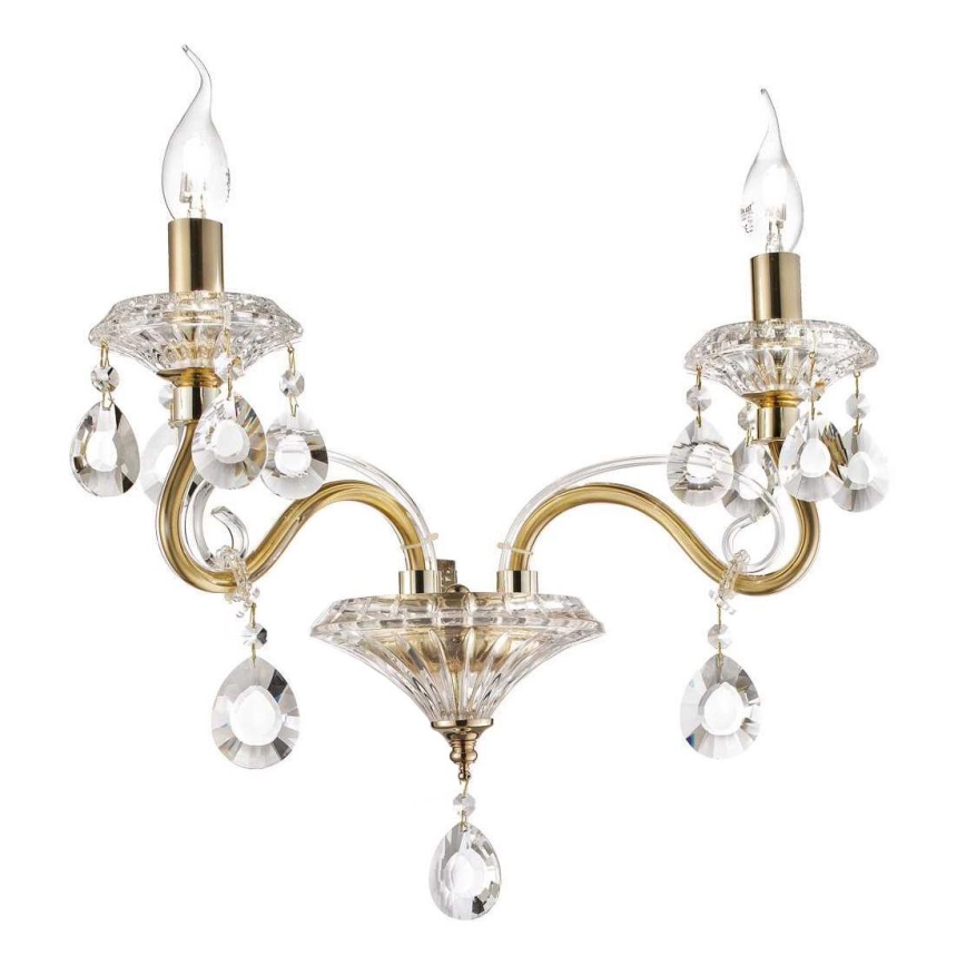 Ideal Lux - Kristall vägg lampa NEGRESCO 2xE14/28W/230V guld