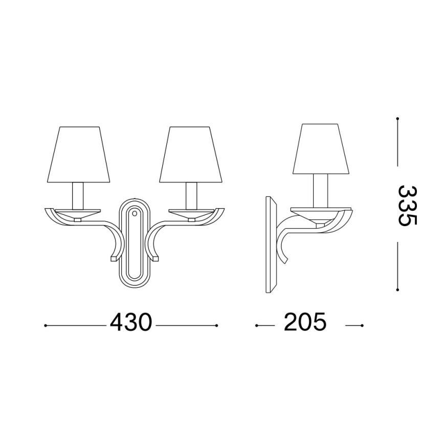 Ideal Lux - Kristall vägg lampa PEGASO 2xE14/28W/230V guld