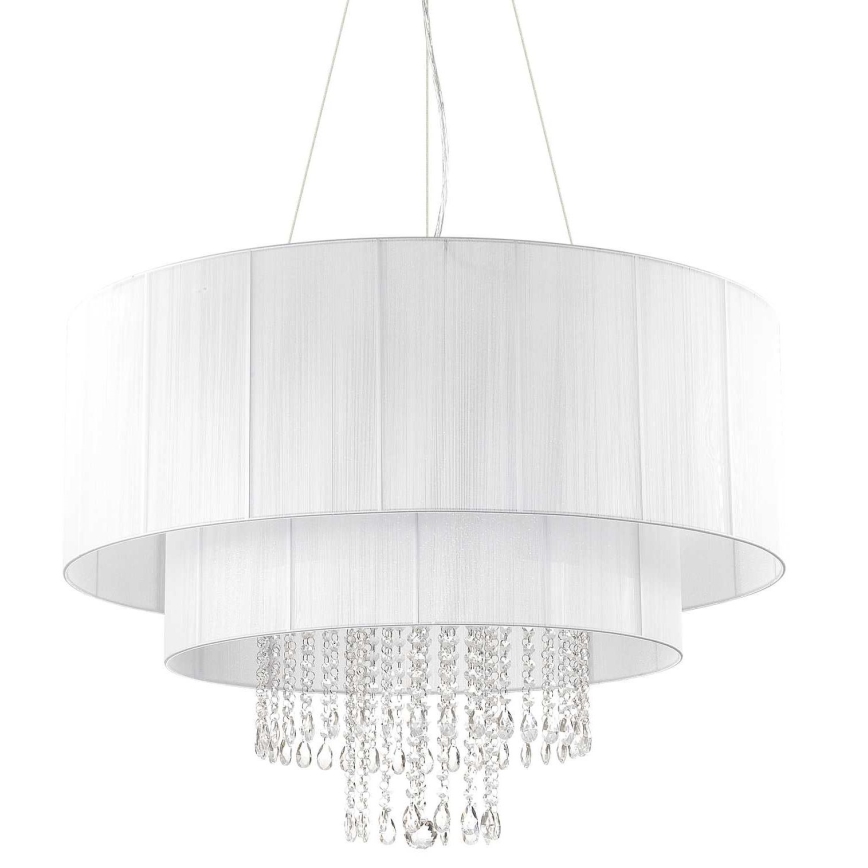 Ideal Lux - Kristallkrona med textilsladd OPERA 10xE27/60W/230V diameter 90 cm vit