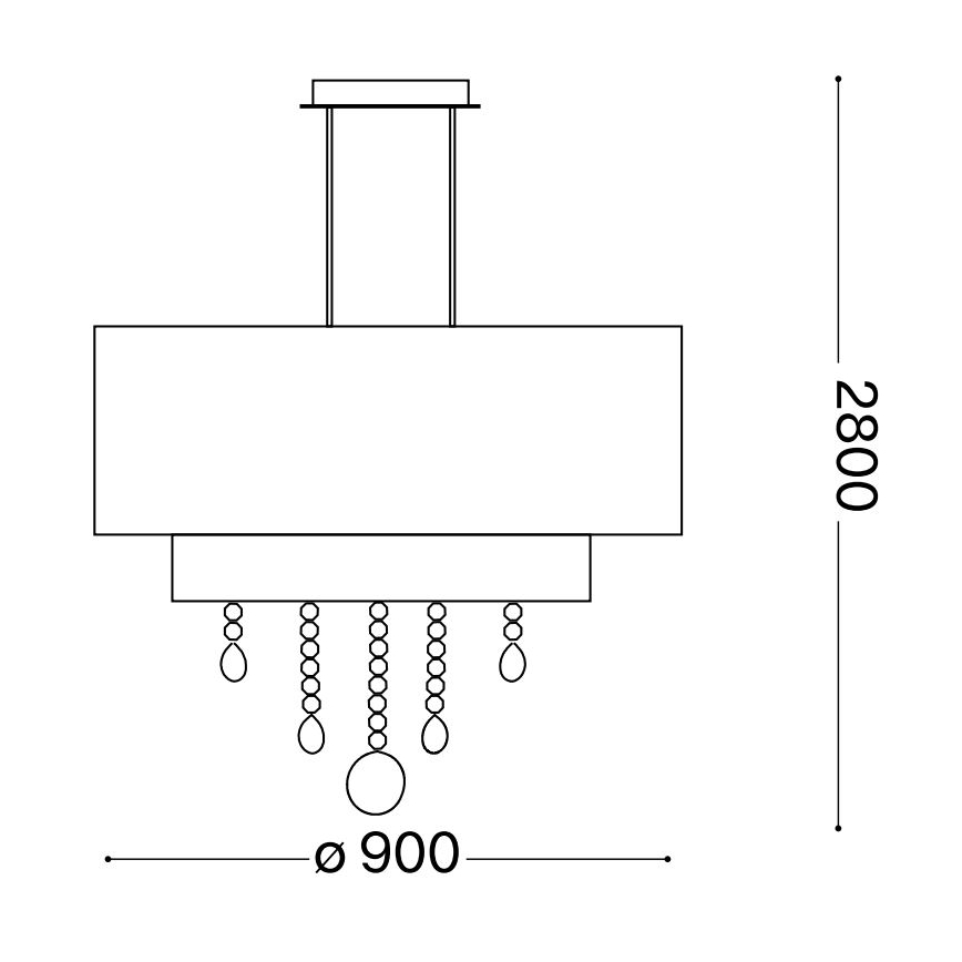 Ideal Lux - Kristallkrona med textilsladd OPERA 10xE27/60W/230V diameter 90 cm vit