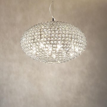 Ideal Lux - Kristallkrona med textilsladd ORION 12xE14/40W/230V diameter 60 cm silver