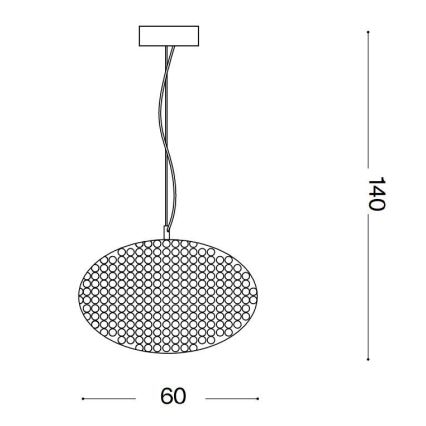Ideal Lux - Kristallkrona med textilsladd ORION 12xE14/40W/230V diameter 60 cm silver