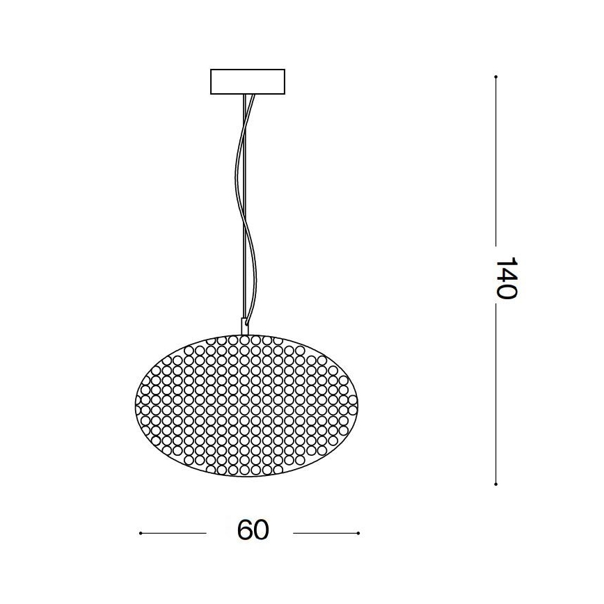 Ideal Lux - Kristallkrona med textilsladd ORION 12xE14/40W/230V diameter 60 cm silver