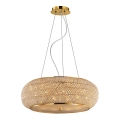 Ideal Lux - Kristallkrona med textilsladd PASHA 10xE14/40W/230V diameter 55 cm guld
