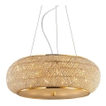 Ideal Lux - Kristallkrona med textilsladd PASHA 14xE14/40W/230V diameter 65 cm guld