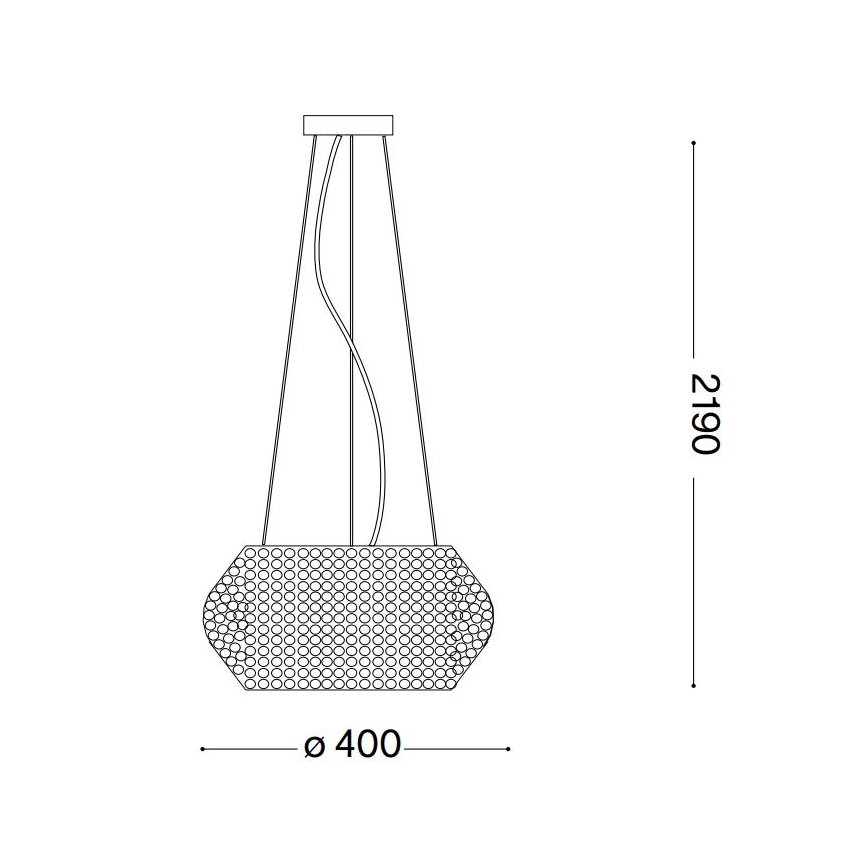 Ideal Lux - Kristallkrona med textilsladd PASHA 6xE14/40W/230V diameter 40 cm guld