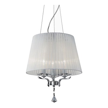 Ideal Lux - Kristallkrona med textilsladd PEGASO 3xE14/28W/230V diameter 40 cm skinande krom