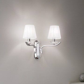 Ideal Lux - Kristallvägglampa PEGASO 2xE14/28W/230V blank krom