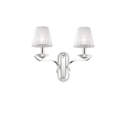 Ideal Lux - Kristallvägglampa PEGASO 2xE14/28W/230V blank krom