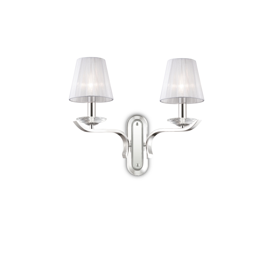 Ideal Lux - Kristallvägglampa PEGASO 2xE14/28W/230V blank krom