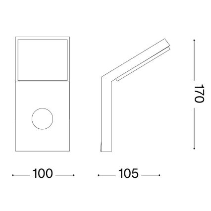 Ideal Lux - LED belysning med sensor för utomhusbruk STYLE LED/9W/230V 4000K CRI 90 IP54 antracit