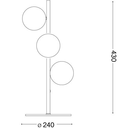 Ideal Lux - LED bordslampa PERLAGE 3xG9/3W/230V guld/rökbeige