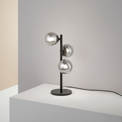 Ideal Lux - LED bordslampa PERLAGE 3xG9/3W/230V svart/rökfärgad