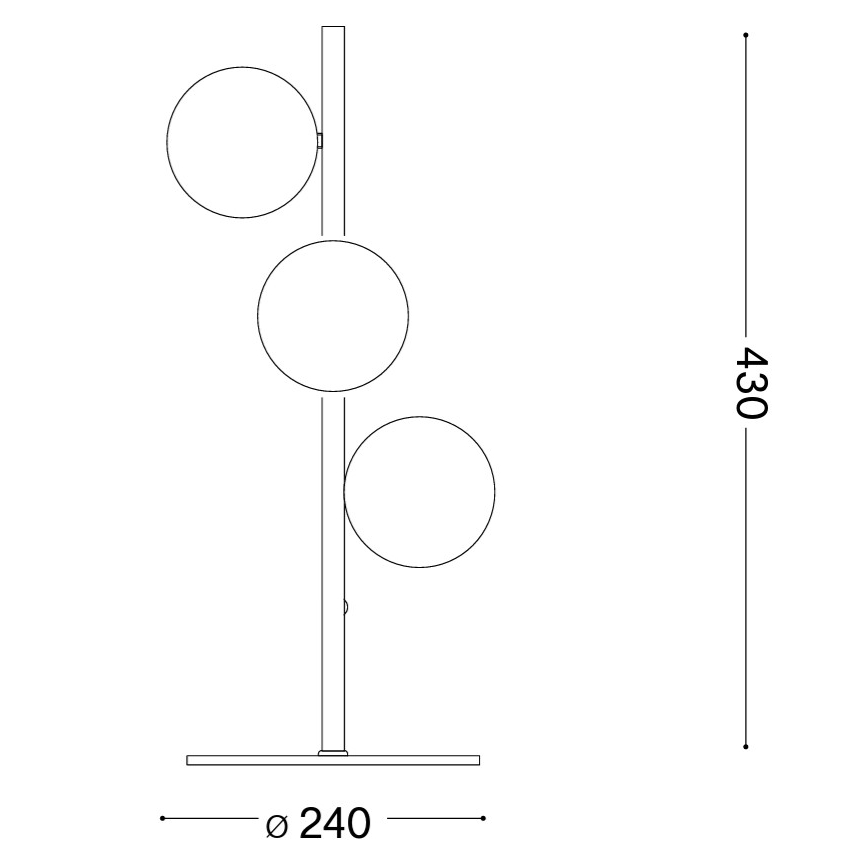 Ideal Lux - LED bordslampa PERLAGE 3xG9/3W/230V svart/rökfärgad