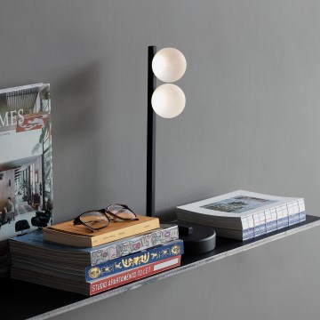 Ideal Lux - LED bordslampa PING PONG 2xLED/3W/230V CRI 90 svart