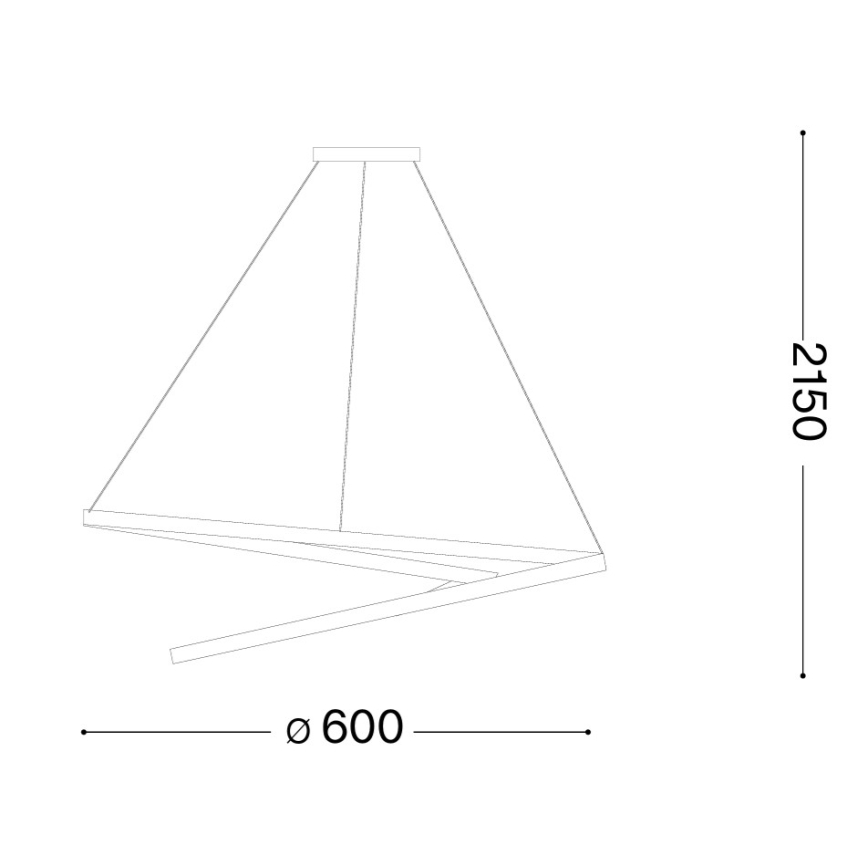 Ideal Lux - LED-dimmbar pendellampa på vajer OZ LED/48W/230V Ø 60 cm CRI 90 svart