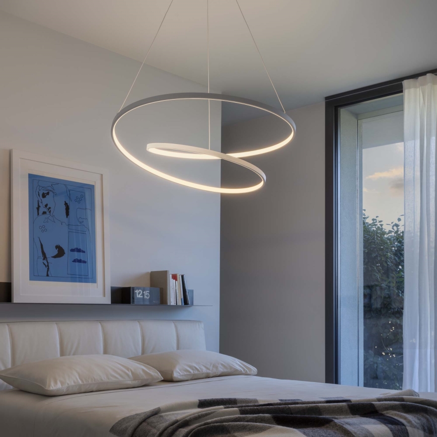 Ideal Lux - LED dimbar taklampa på wire OZ LED/48W/230V Ø 60 cm CRI 90 vit