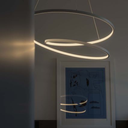 Ideal Lux - LED dimbar taklampa på wire OZ LED/48W/230V Ø 60 cm CRI 90 vit