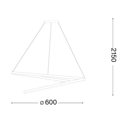 Ideal Lux - LED dimbar taklampa på wire OZ LED/48W/230V Ø 60 cm CRI 90 vit