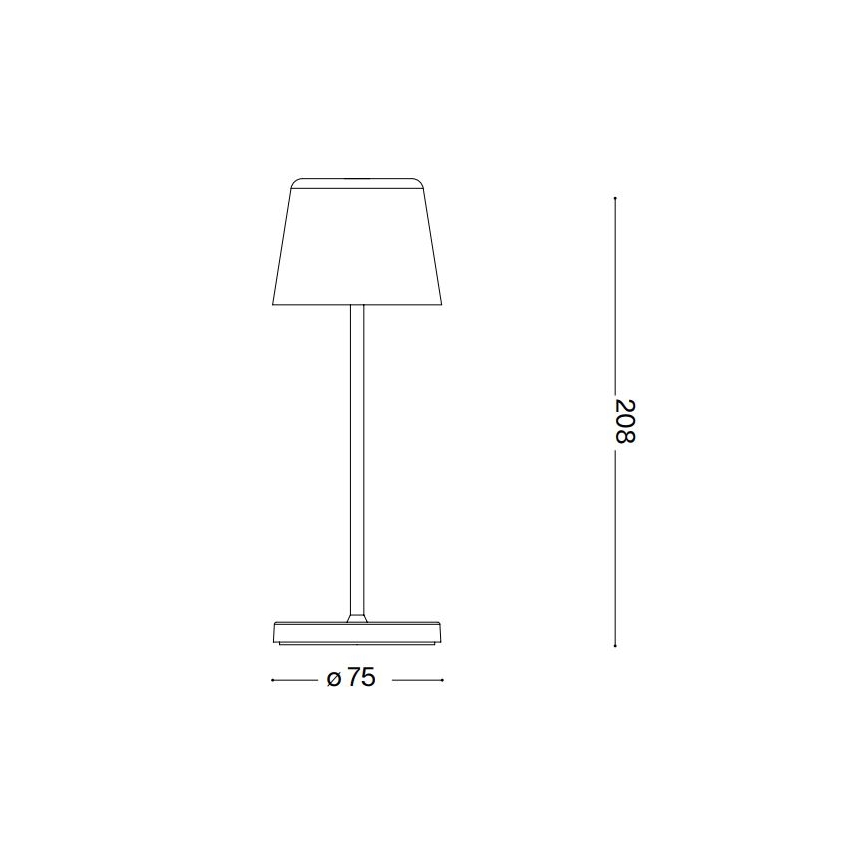 Ideal Lux - LED Dimbara Touch Utomhusbordslampa CUTE LED/2,5W/3,7V 3000 mAh USB 2200-2700K IP65 vit