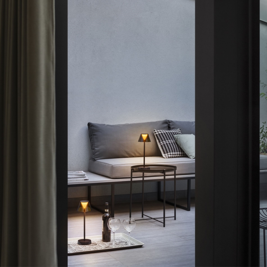 Ideal Lux - LED Dimbara Touchlampan LOLITA LED/2,8W/5V 2200 mAh IP54 brun