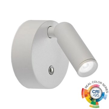 Ideal Lux - LED dimbar uppladdningsbar beröringsstyrd väggspot BEAN LED/3W/5V 2200 mAh CRI 95 vit