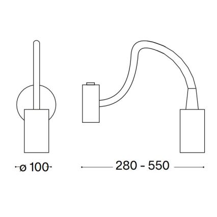 Ideal Lux - LED Flexibel läslampa FOCUS LED/4W/230V CRI 90 svart