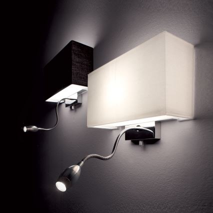 Ideal Lux - LED Flexibel vägglampa HOTEL 1xE27/60W/230V + LED/1,5W/230V
