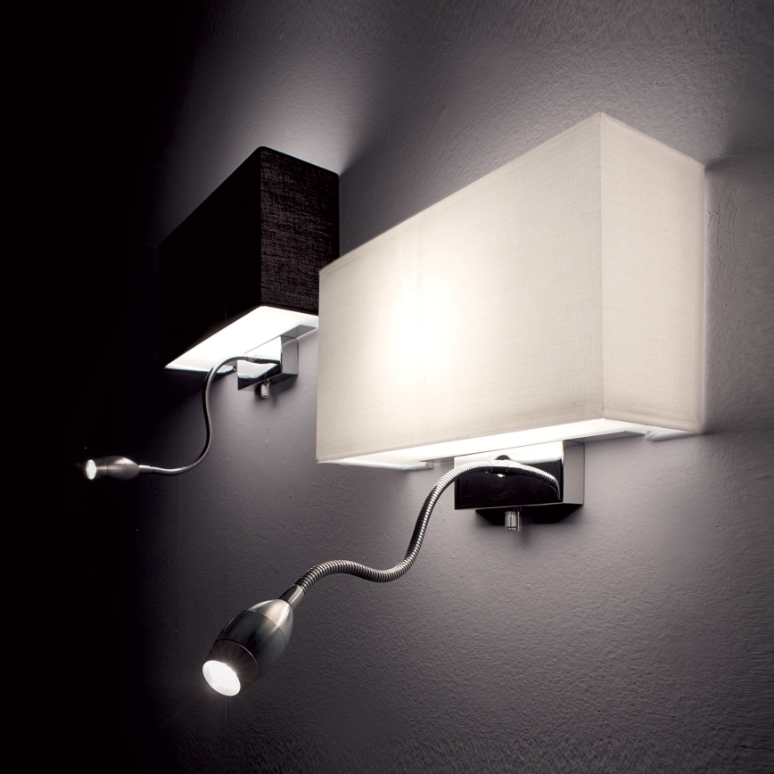 Ideal Lux - LED Flexibel vägglampa HOTEL 1xE27/60W/230V + LED/1,5W/230V