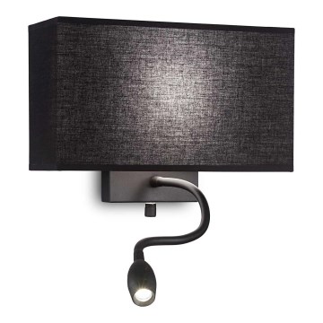 Ideal Lux - LED Flexibel vägglampa HOTEL 1xE27/60W/230V + LED/1,5W/230V