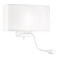 Ideal Lux - LED Flexibel vägglampa HOTEL 1xE27/60W/230V + LED/1,5W vit