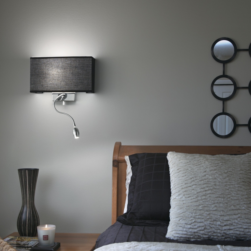 Ideal Lux - LED Flexibel vägglampa HOTEL 1xE27/60W + LED/1,5W/230V
