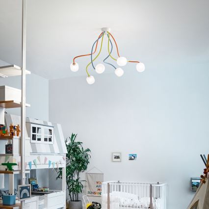 Ideal Lux - LED Flexibel Ytmonterad ljuskrona OCTOPUS 6xG9/3W/230V färgrik