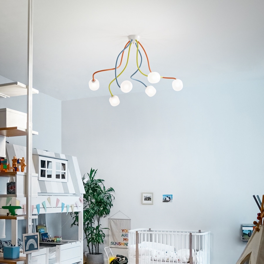 Ideal Lux - LED Flexibel Ytmonterad ljuskrona OCTOPUS 6xG9/3W/230V färgrik