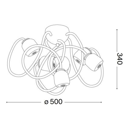 Ideal Lux - LED Flexibel Ytmonterad ljuskrona OCTOPUS 6xG9/3W/230V färgrik