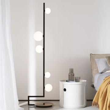 Ideal Lux - LED golvlampa BIRDS 5xG9/3W/230V svart/guld