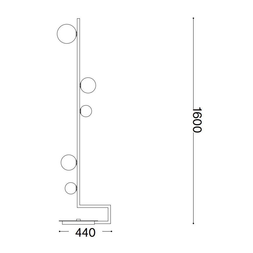 Ideal Lux - LED golvlampa BIRDS 5xG9/3W/230V svart/guld