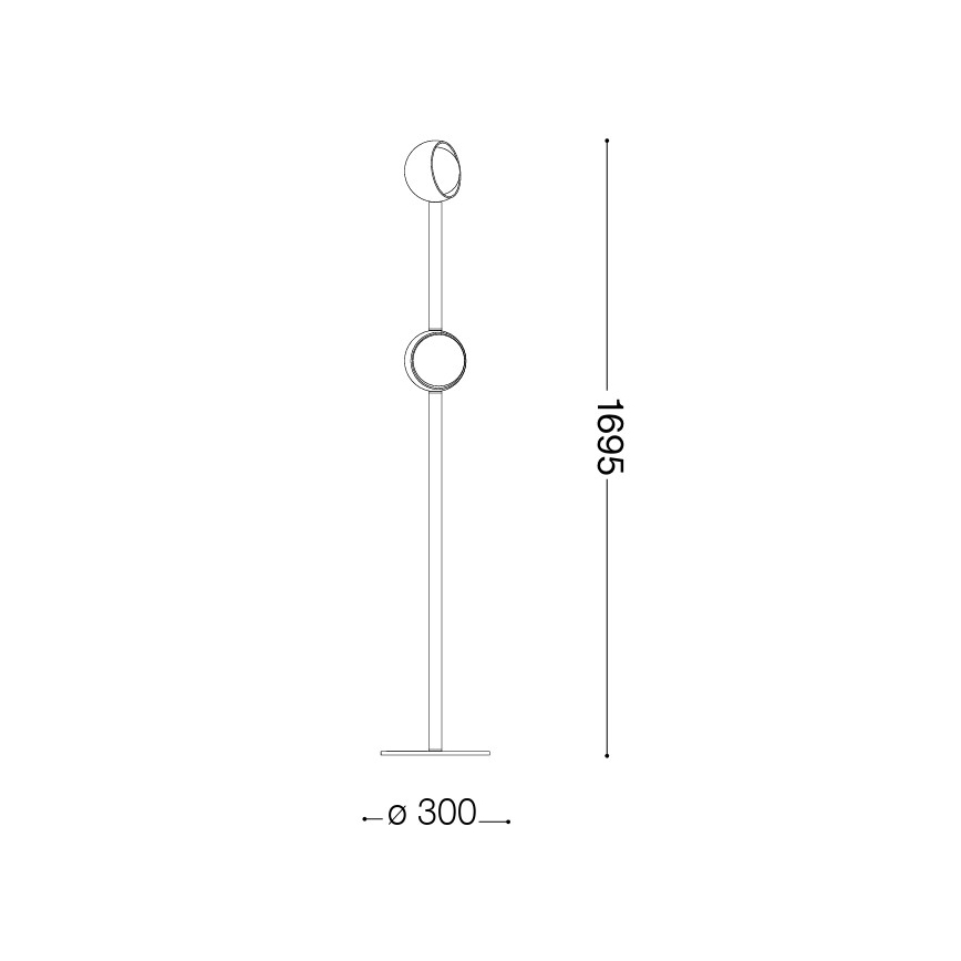Ideal Lux - LED-golvlampa BLOOM 2xLED/5,5W/230V CRI 90 guldfärgad/rökig beige