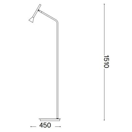 Ideal Lux - LED golvlampa DIESIS LED/4,5W/230V CRI 95 guld