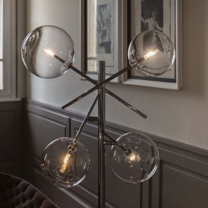 Ideal Lux - LED golvlampa EQUINOXE 4xG4/2W/230V skinande krom/genomskinlig