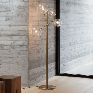 Ideal Lux - LED golvlampa EQUINOXE 4xG4/2W/230V mässing/genomskinlig